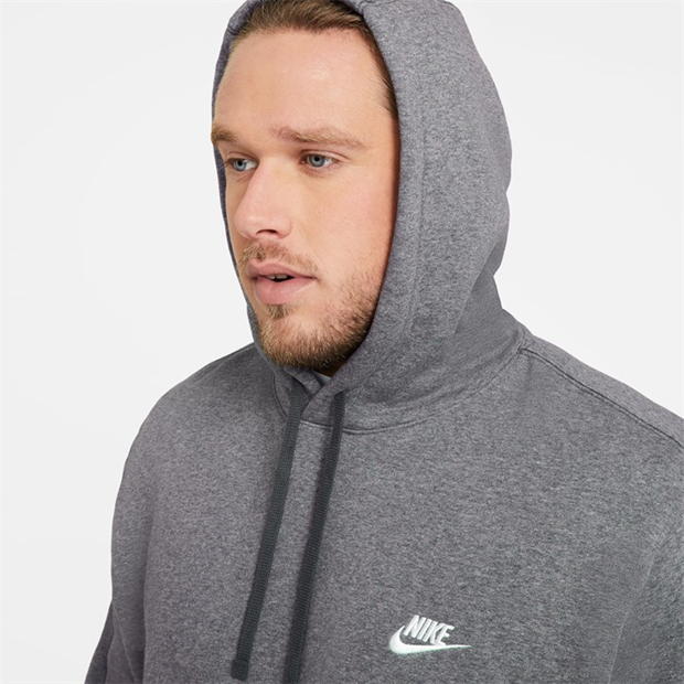 Hanorac fleece Nike Sportswear Club gri carbune heathr