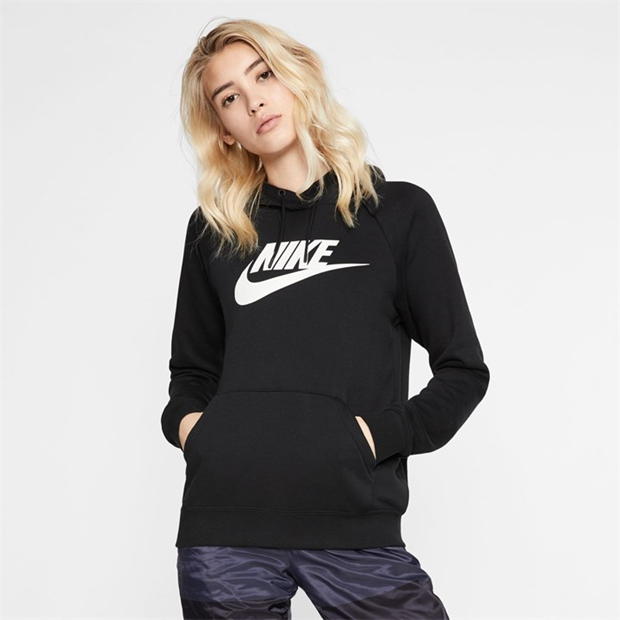 Hanorac fleece Nike Sportswear Essential pentru femei negru alb