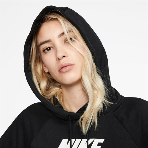 Hanorac fleece Nike Sportswear Essential pentru femei negru alb