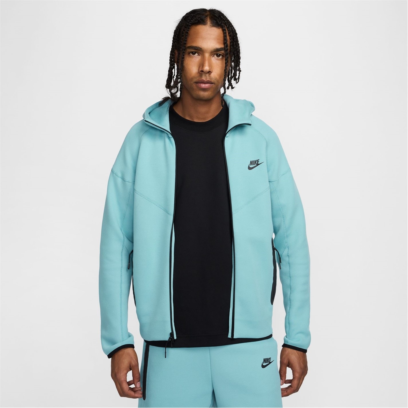 Hanorac fleece Nike Tech pentru Barbati denim albastru