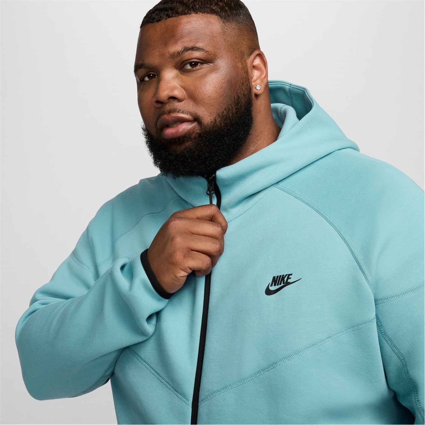 Hanorac fleece Nike Tech pentru Barbati denim albastru