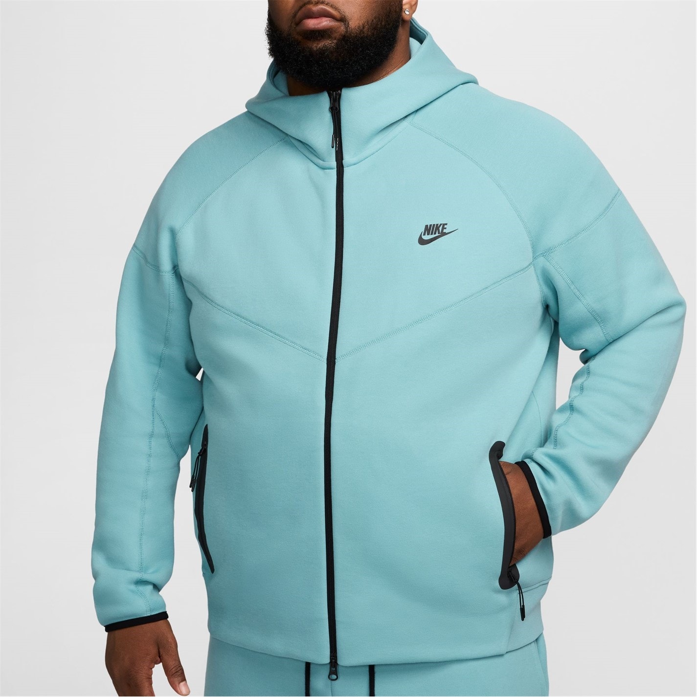 Hanorac fleece Nike Tech pentru Barbati denim albastru