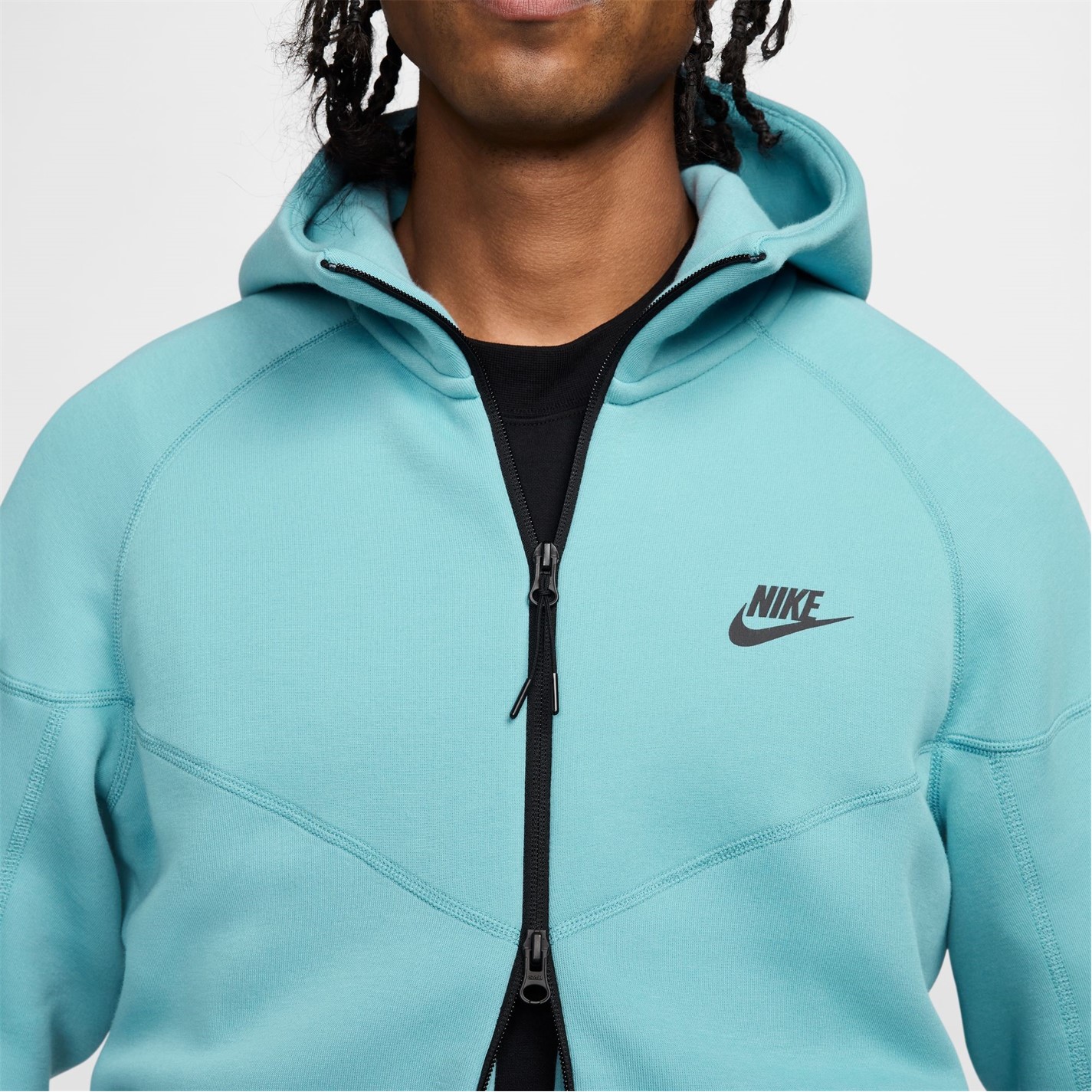 Hanorac fleece Nike Tech pentru Barbati denim albastru