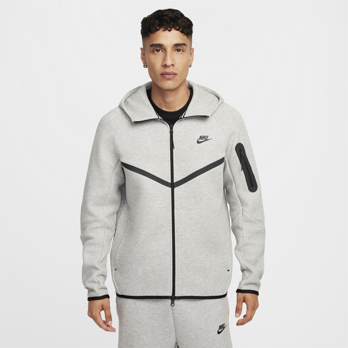 Hanorac fleece Nike Tech pentru Barbati gri deschis