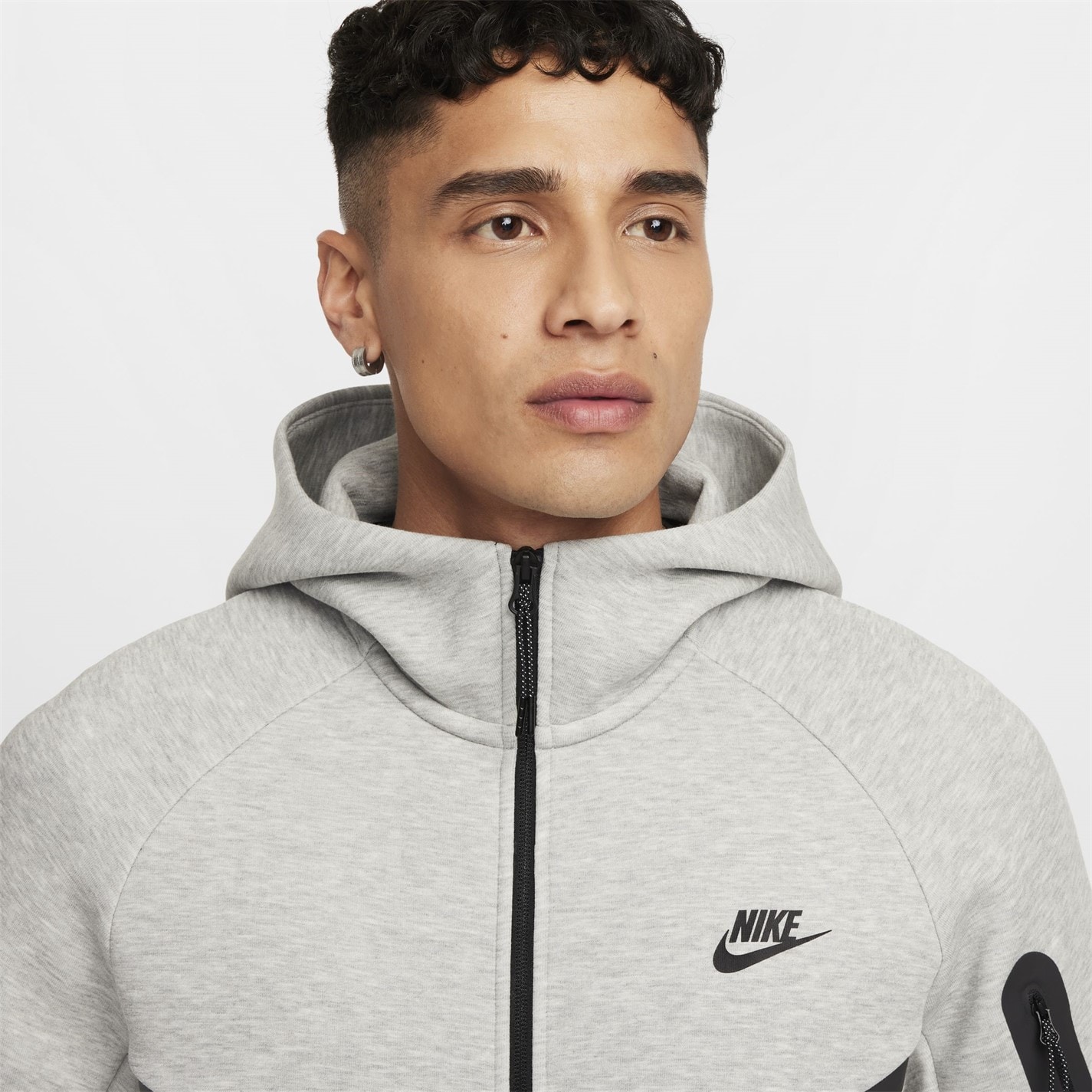 Hanorac fleece Nike Tech pentru Barbati gri deschis