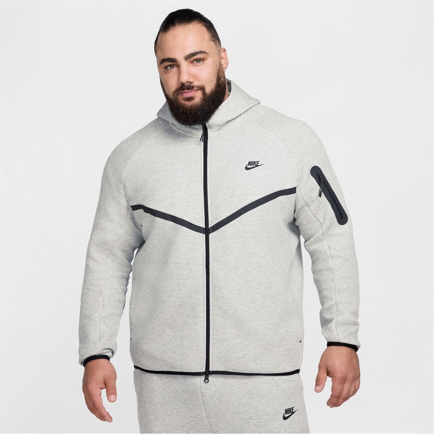 Hanorac fleece Nike Tech pentru Barbati gri deschis