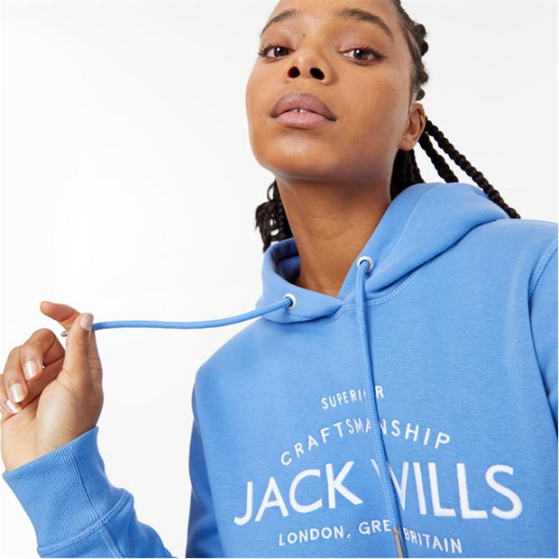 Hanorac Jack Wills Hunston imprimeu Graphic Logo albastru