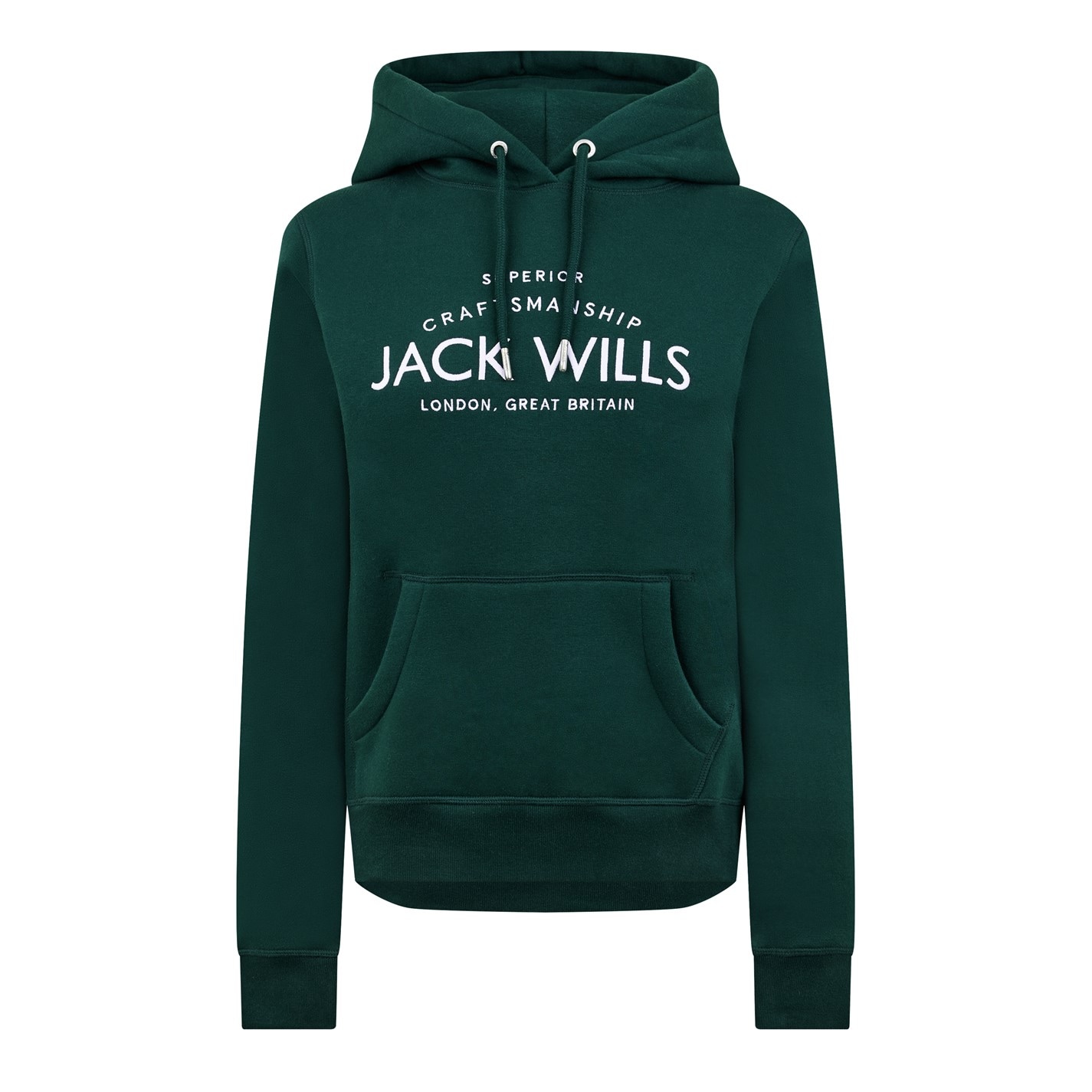 Hanorac Jack Wills Hunston imprimeu Graphic Logo inchis verde