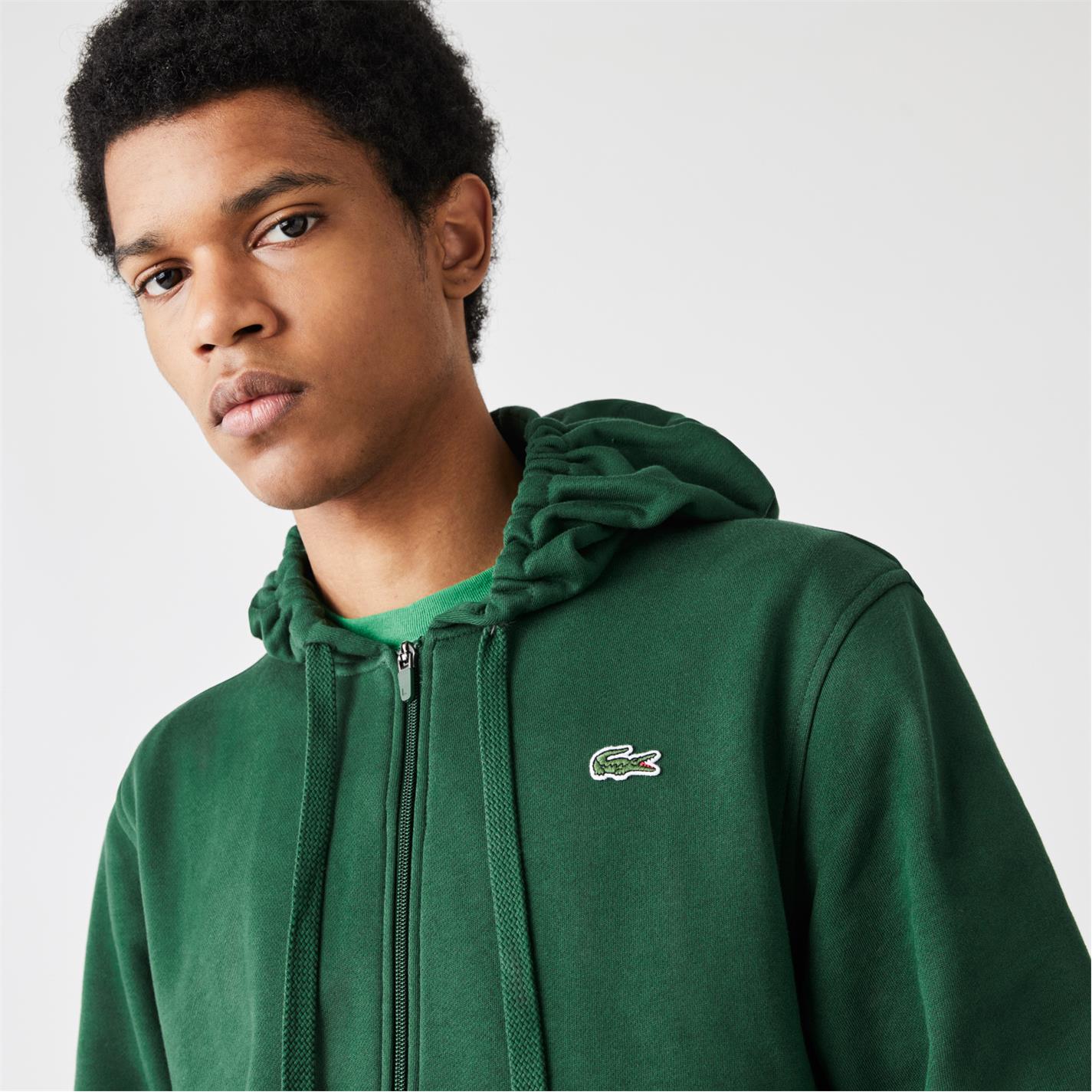 Hanorac Lacoste Croc cu fermoar verde