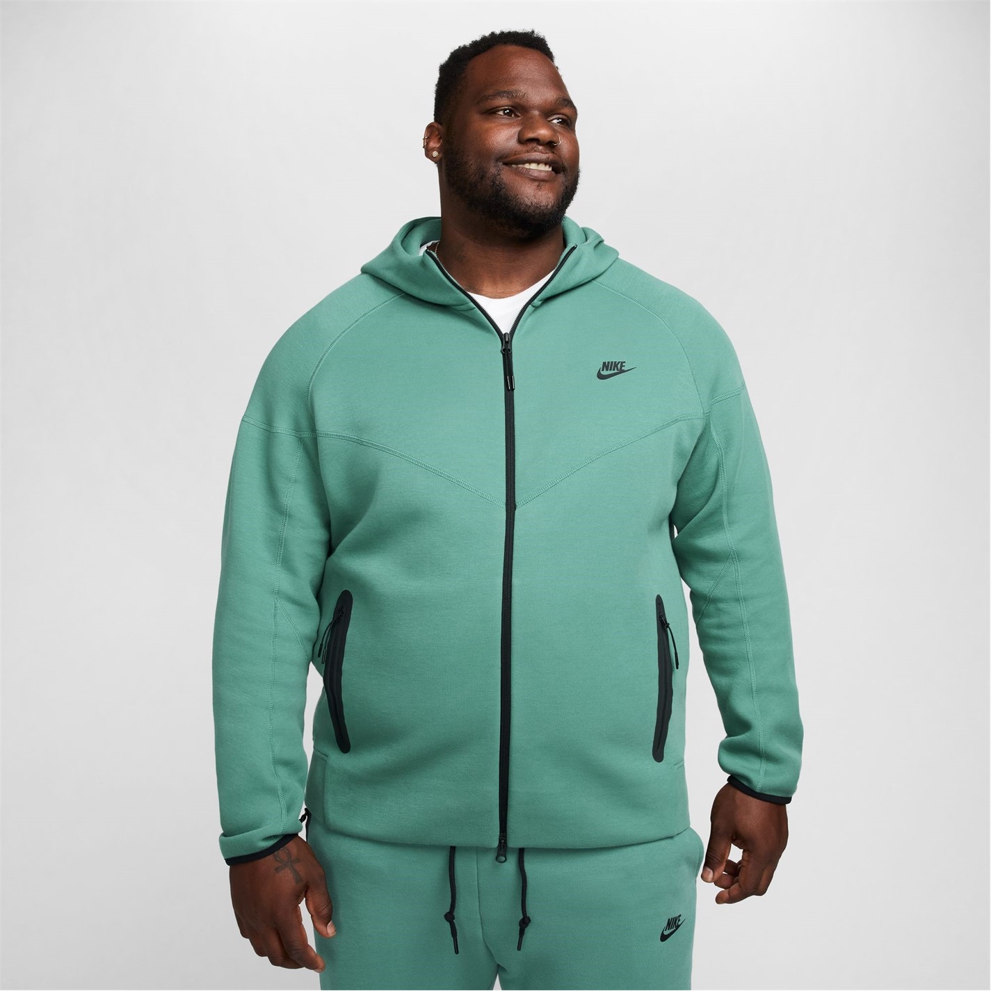 Hanorac fleece Nike Tech pentru Barbati verde negru