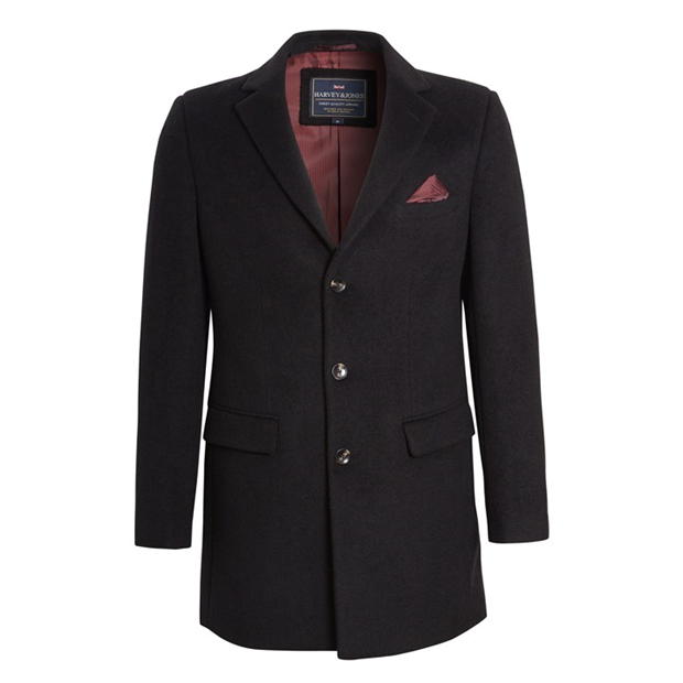 Harvey and Jones Overcoat pentru barbati negru