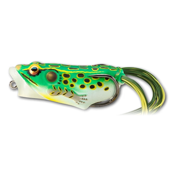 HOLLOW BODY FROG POPPER 6,5CM 14G FLORO verde galben LIVE TARGET