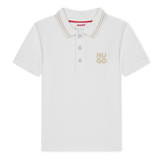 HUGO Hugo Logo Polo copii alb 10p