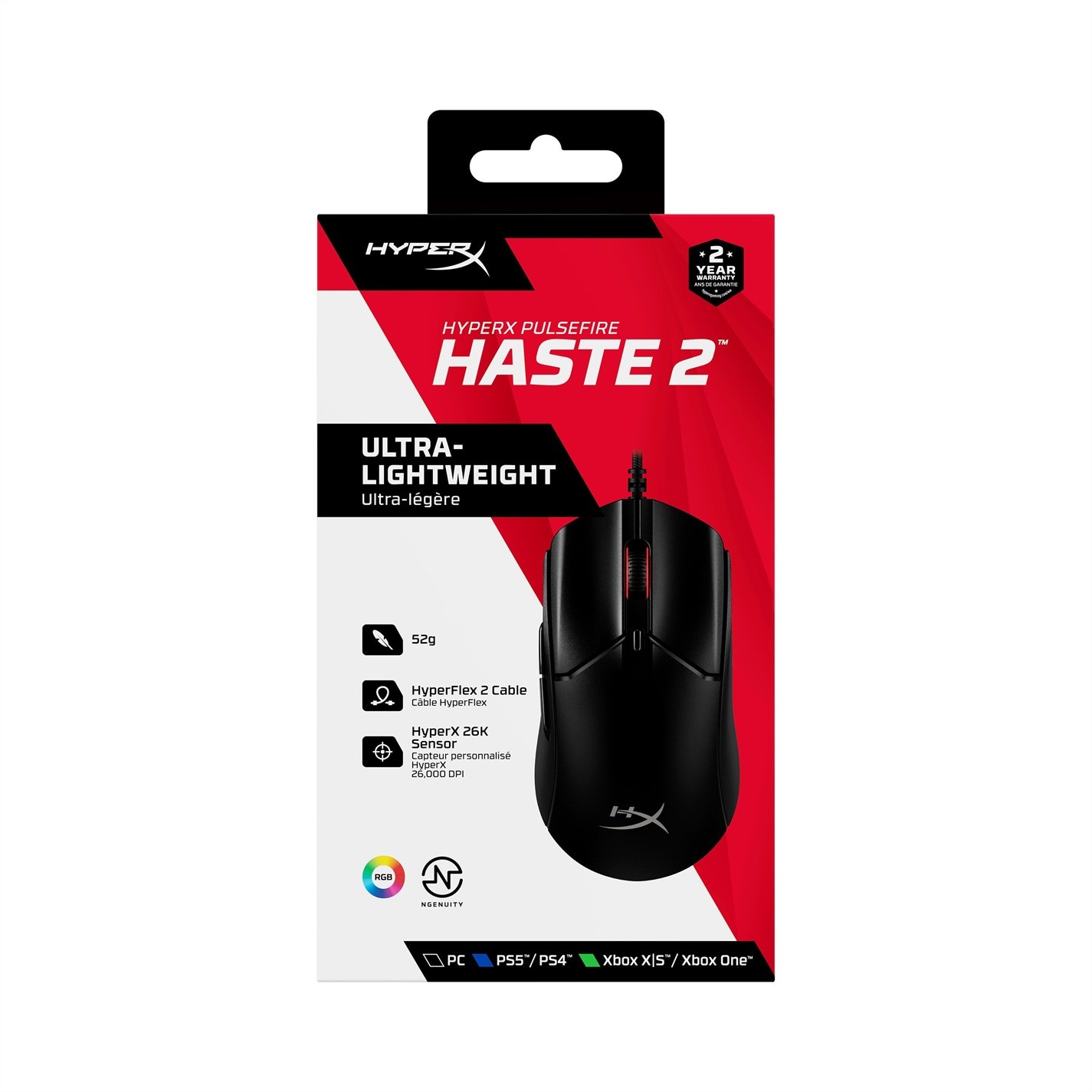 HyperX Pulsefire Haste 2 Wired Gaming Mouse - negru