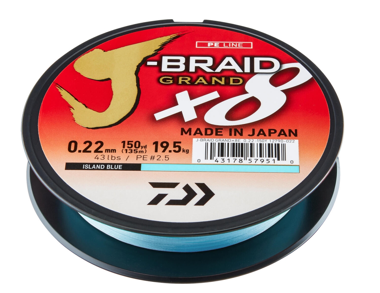 J-BRAID GRAND X8E albastru 010MM 7KG 135M DAIWA