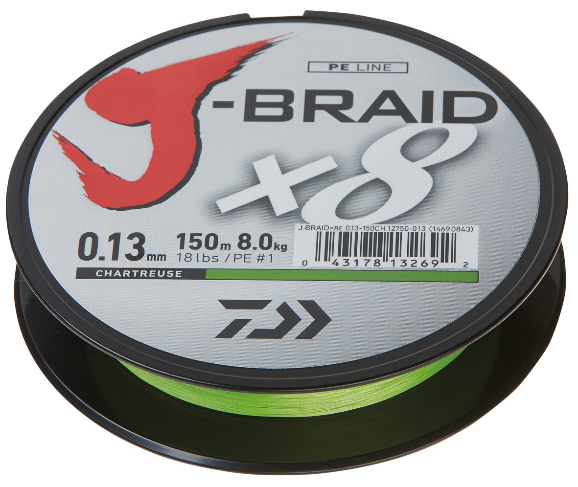 J-BRAID X8 CHARTREUSE 010MM 6,0KG 150M DAIWA