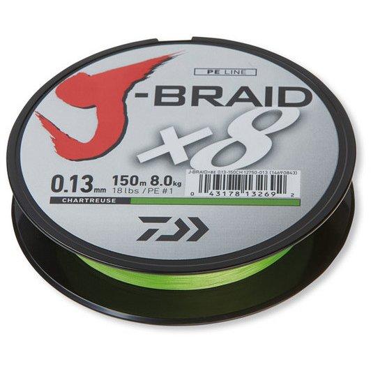 J-BRAID X8 CHARTREUSE 022MM 17,0KG 150M DAIWA