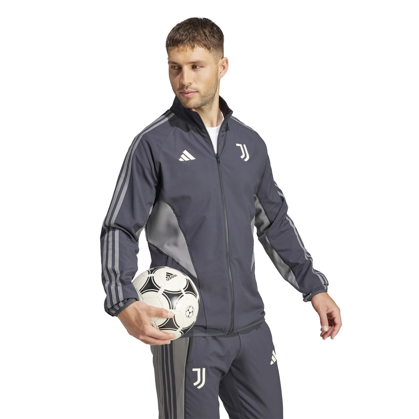 Jacheta adidas Juventus Anthem pentru adulti gri carbon fiv