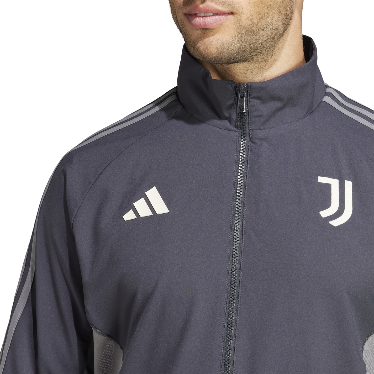 Jacheta adidas Juventus Anthem pentru adulti gri carbon fiv