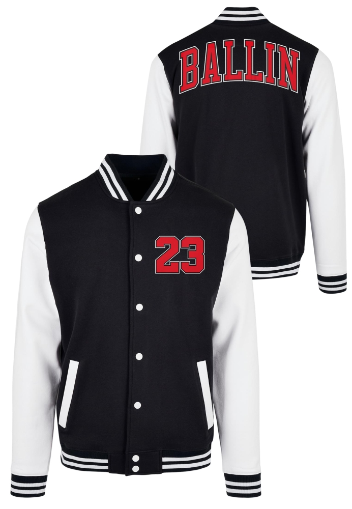 Jacheta Ballin 23 College negru alb Mister Tee