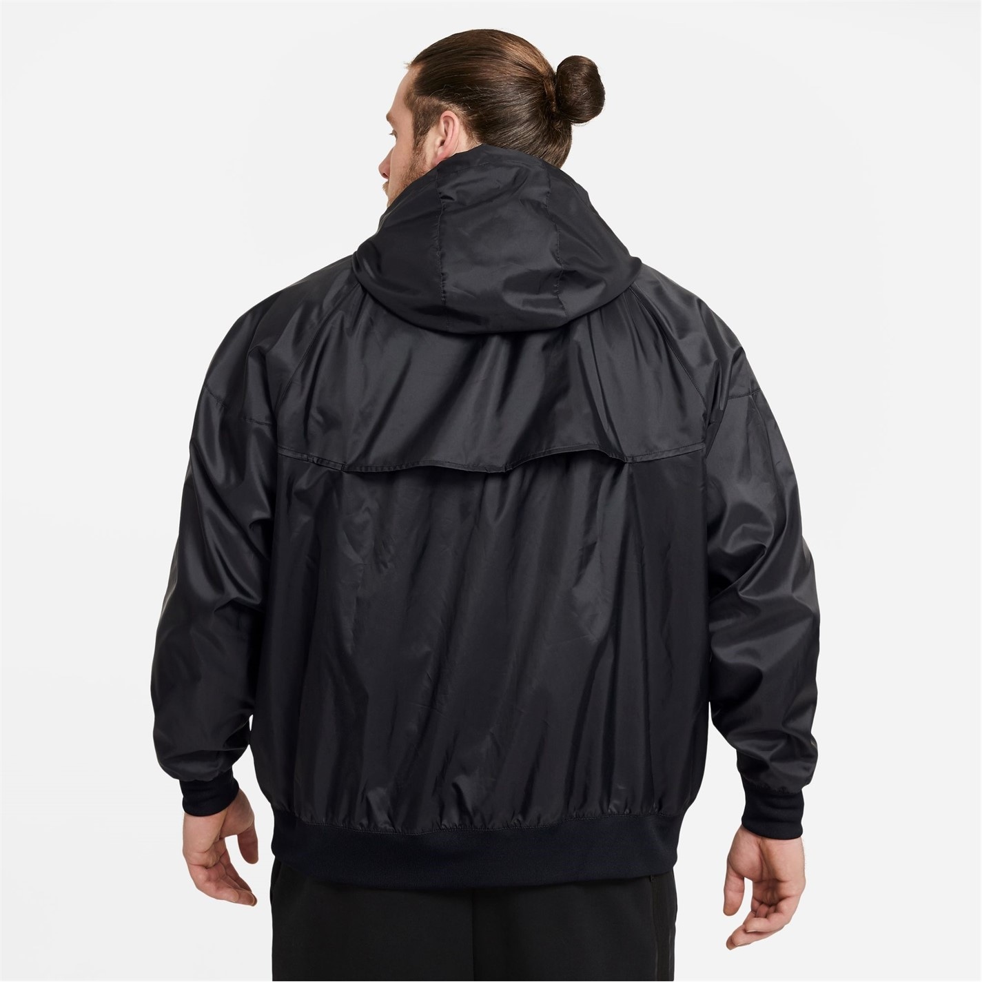 Jacheta Geaca pentru vant Nike Sportswear cu gluga pentru Barbati negru alb