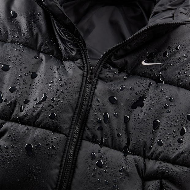 Jacheta Nike Sportswear clasic Puffer Therma-Fit Loose cu gluga pentru femei negru