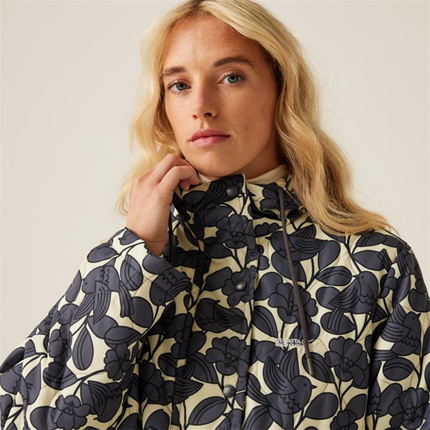 Jacheta Regatta Orla Kiely Long Length matlasata birdy gri