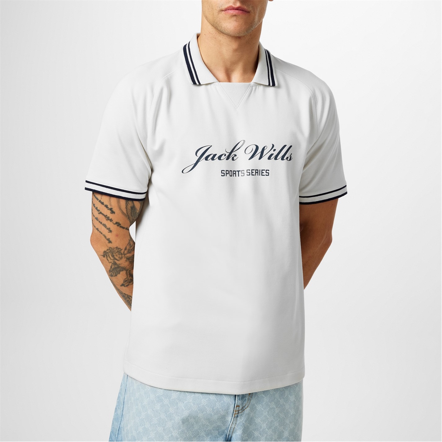 Jack Wills Script Polo barbati alb