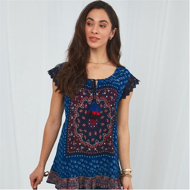 Joe Browns albastru Boho Top