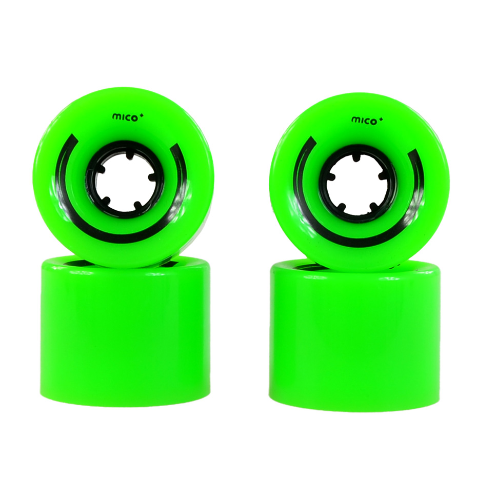 Set 4 Roti pentru skateboard plastic 60x45mm verde Mico