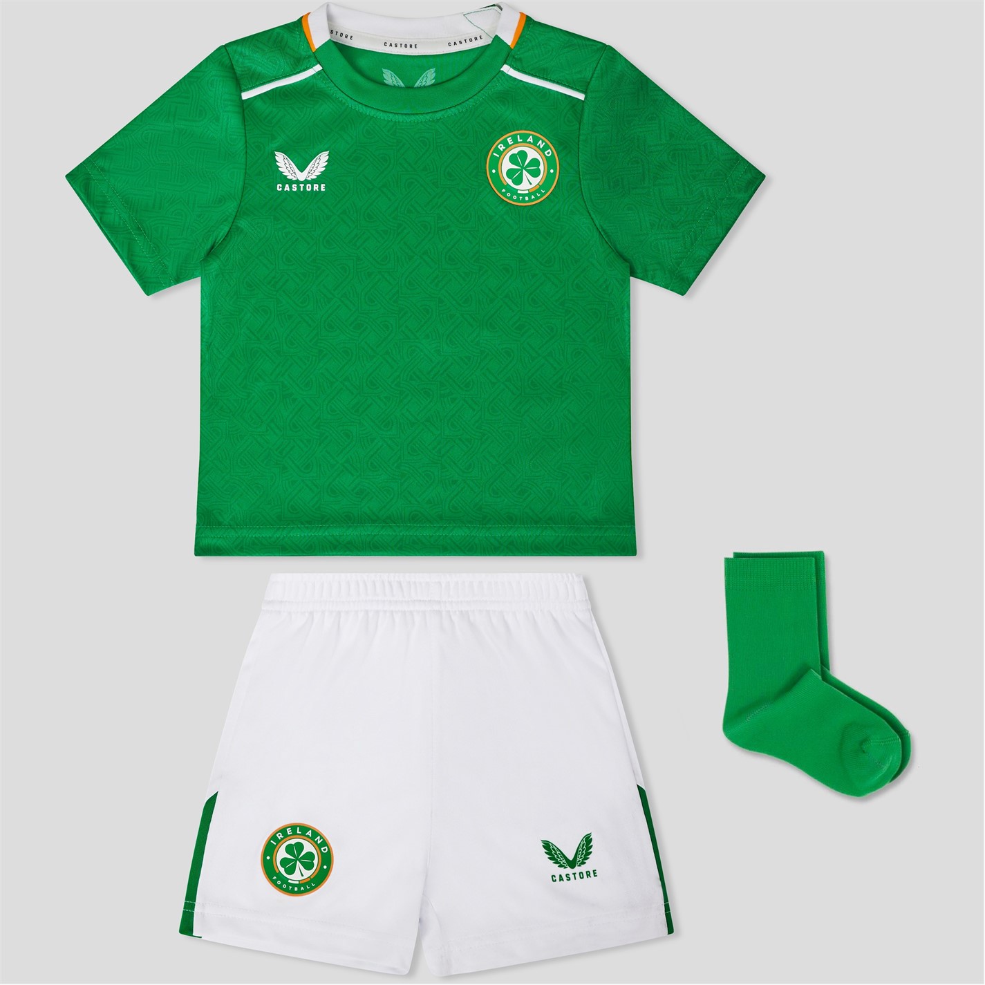 Kit fotbal bebelusi Castore Republic of Ireland Acasa 2024 jolly verde