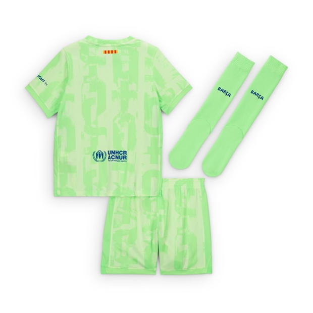 Kit Mini Nike Barcelona Third 2024 2025 pentru Bebelusi verde