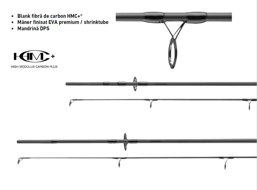 Lanseta negru WIDOW XT CARP 3,60M 365G 3.5LBS DAIWA