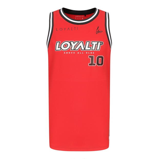 Loyalti baschet Block Logo Vest rosu negru