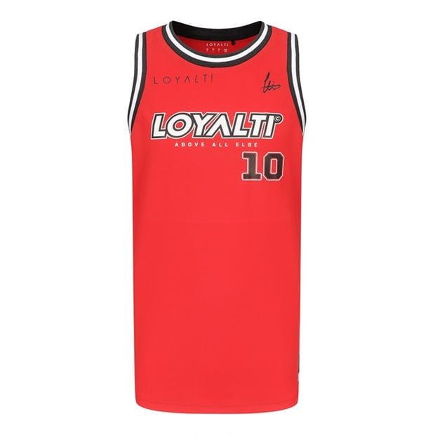 Loyalti baschet Block Logo Vest rosu negru