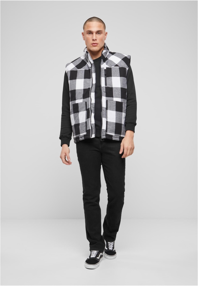 Lumber Vest alb negru Brandit