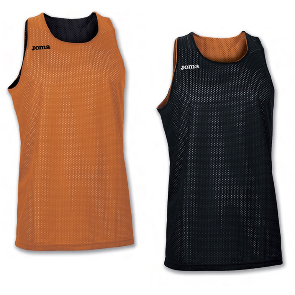 Maiou baschet cu 2 fete Reversible Aro Joma Orange-negru fara maneci portocaliu