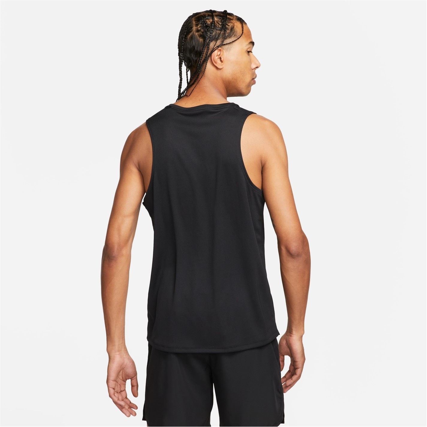 Maiou Nike Dri-FIT Miler alergare pentru Barbati negru argintiu