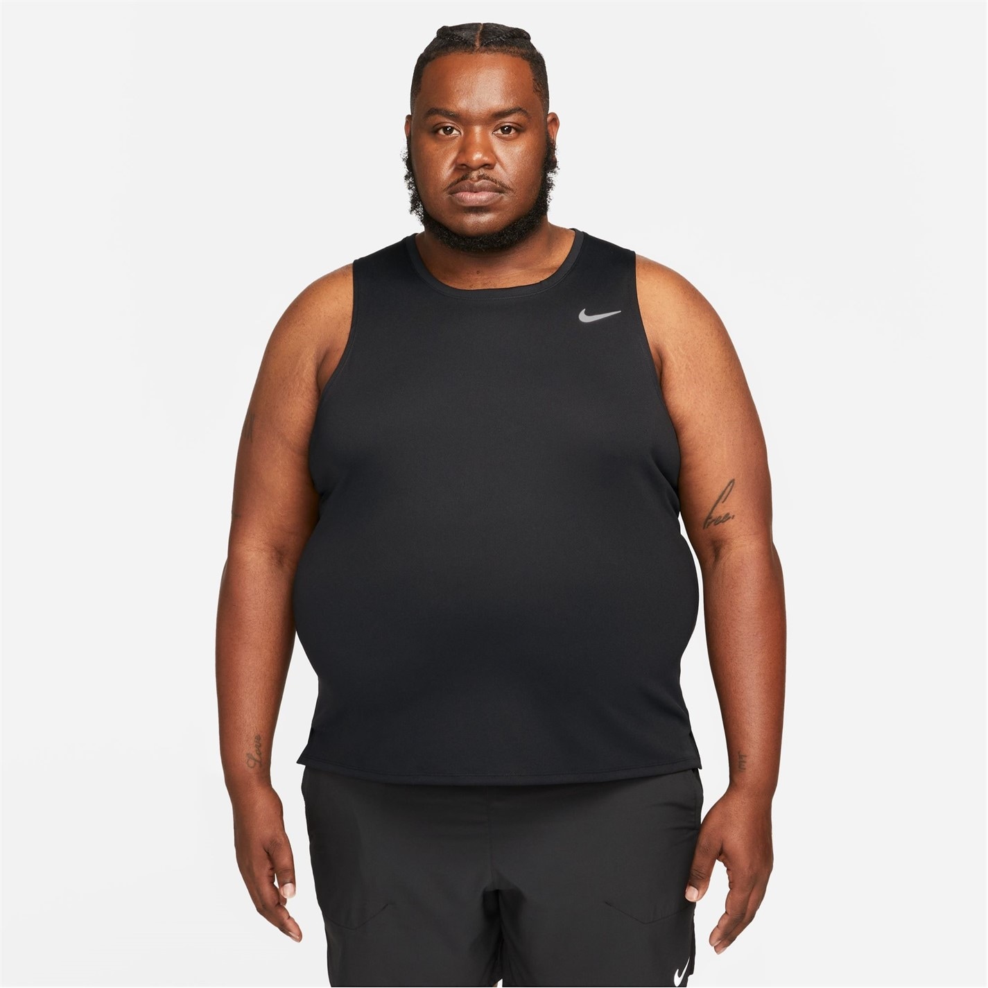 Maiou Nike Dri-FIT Miler alergare pentru Barbati negru argintiu