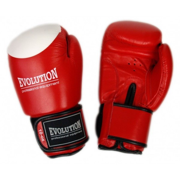 Manusi de box Evolution boxing din piele RB-110 rosu