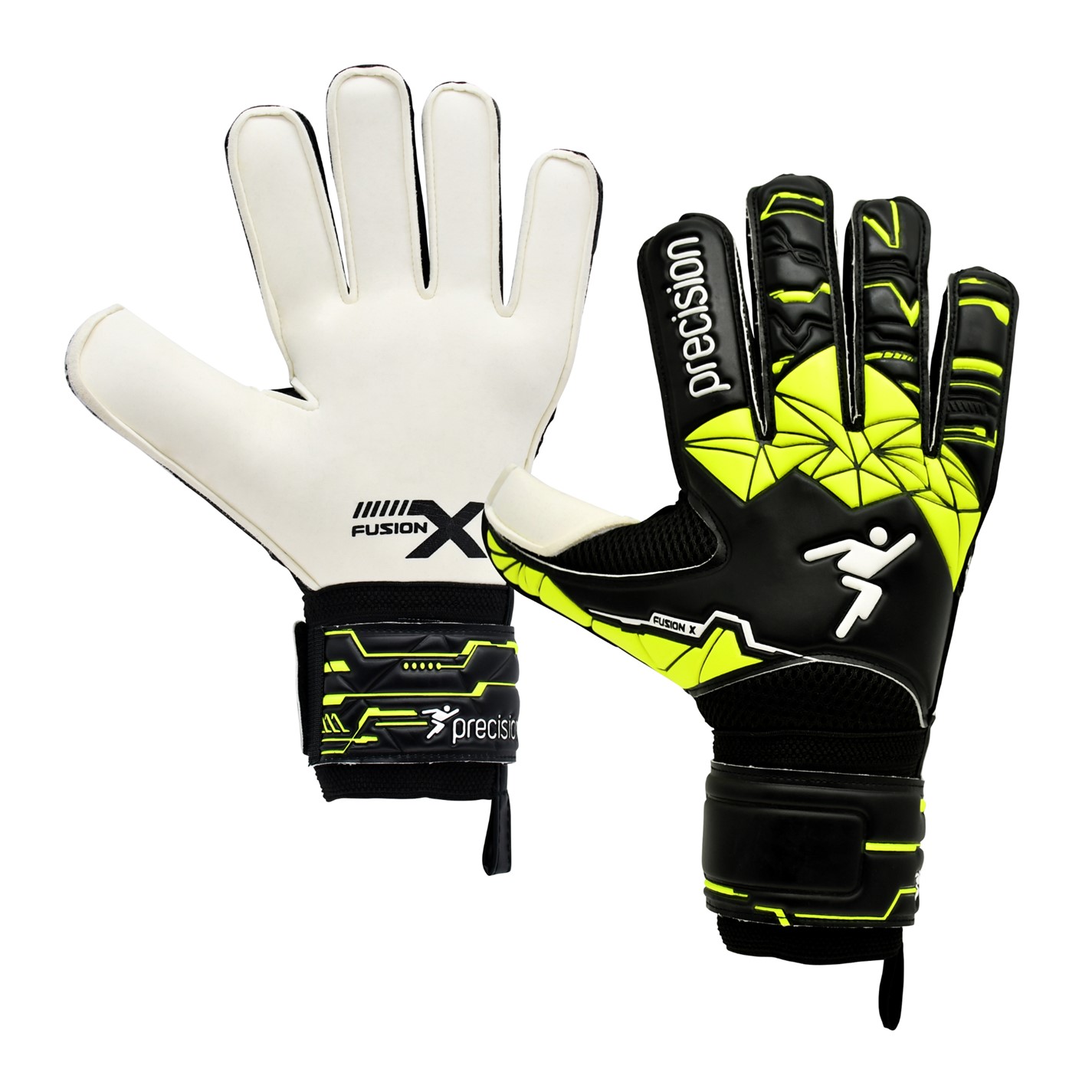 Manusi Precision antrenament Fusion X Flat Cut Finger Protect GK pentru copii negru galben