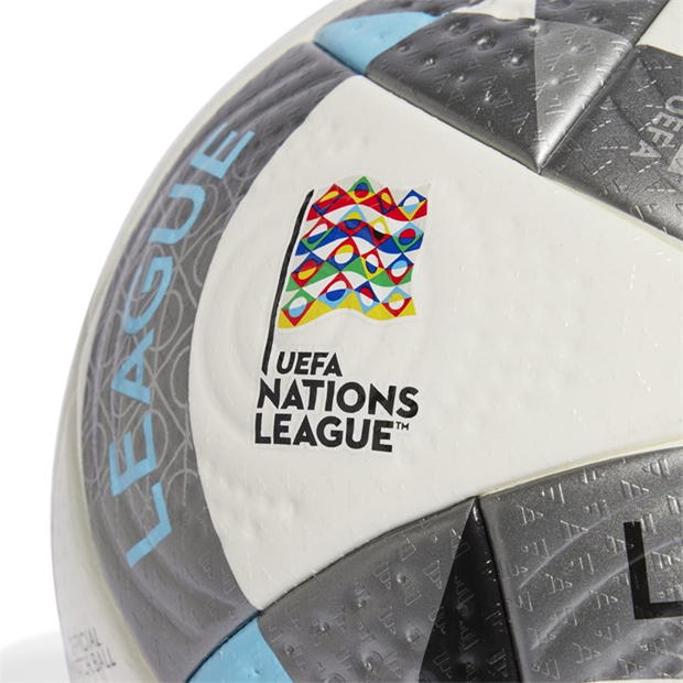 Minge fotbal adidas UEFA Nations League Pro 2024 pentru adulti alb argintiu