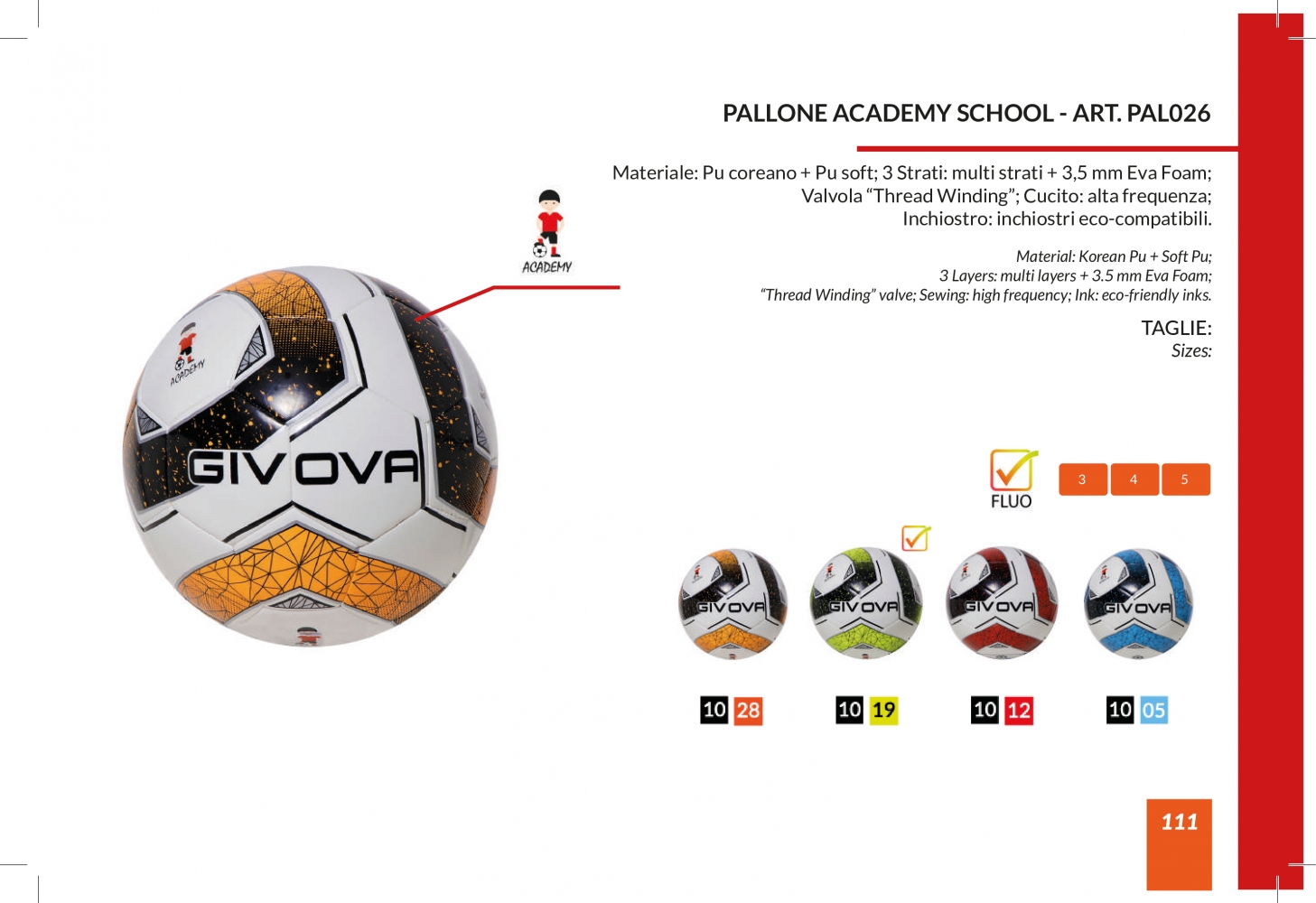 Mingi fotbal PALLONE ACADEMY SCHOOL Givova negru albastru