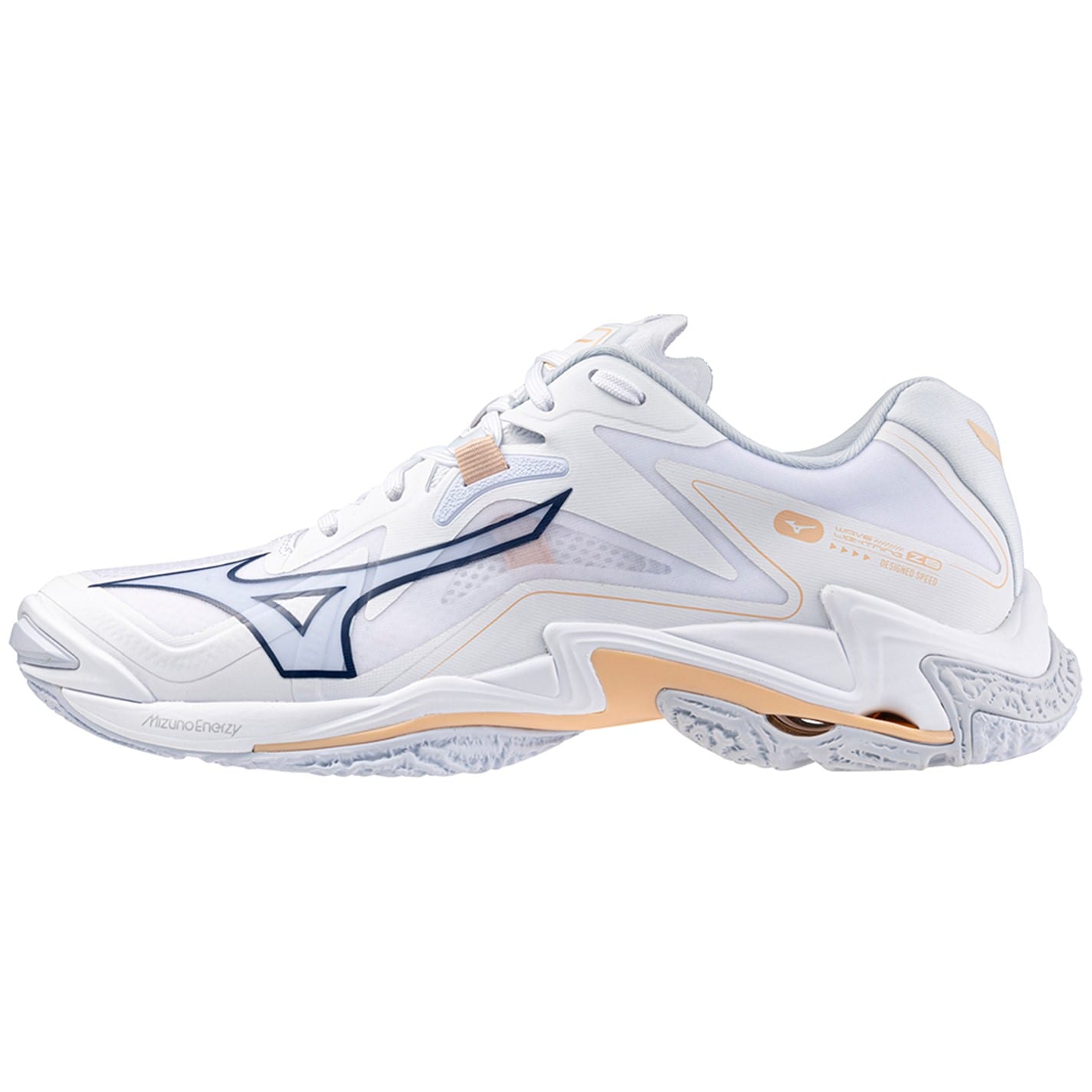 Mizuno Wave Lightning Netball Shoes pentru femei alb bleumarin roz