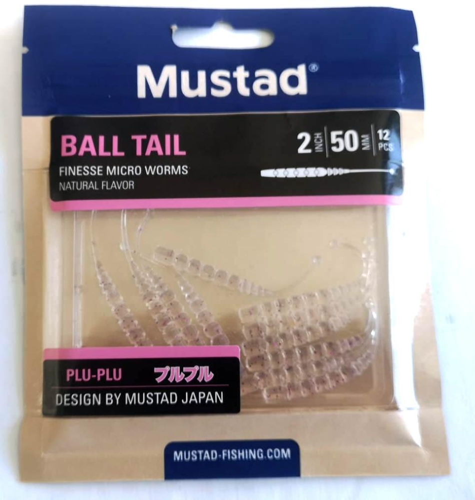 NALUCA AJI BALL TAIL 5CM CLEAR LUMIN S GLITTER 12BUC PL MUSTAD