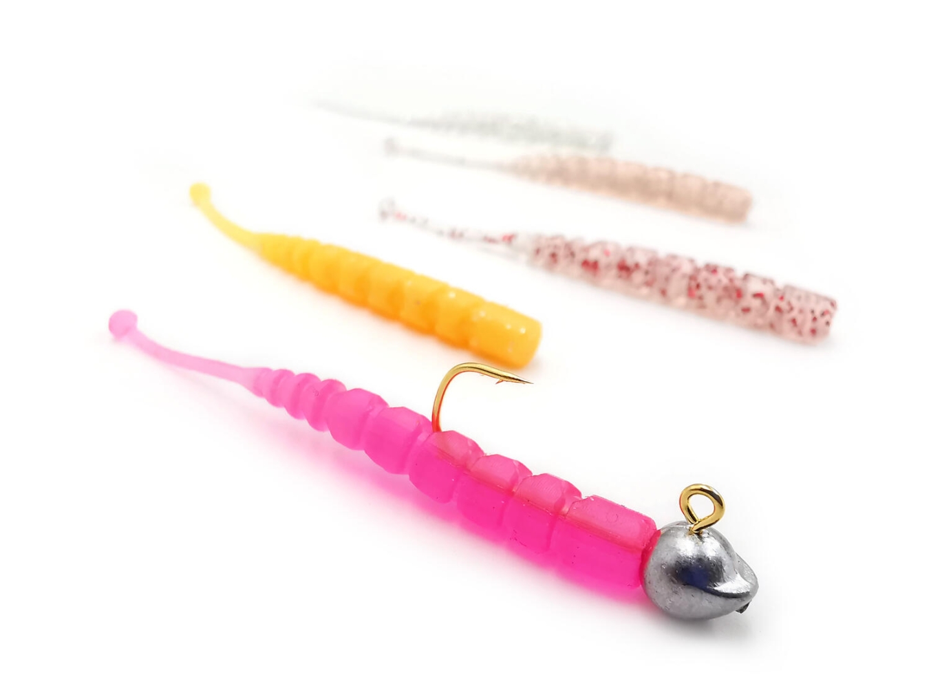 NALUCA AJI MICRO PLU 5CM alb GLOW GLITTER MUSTAD