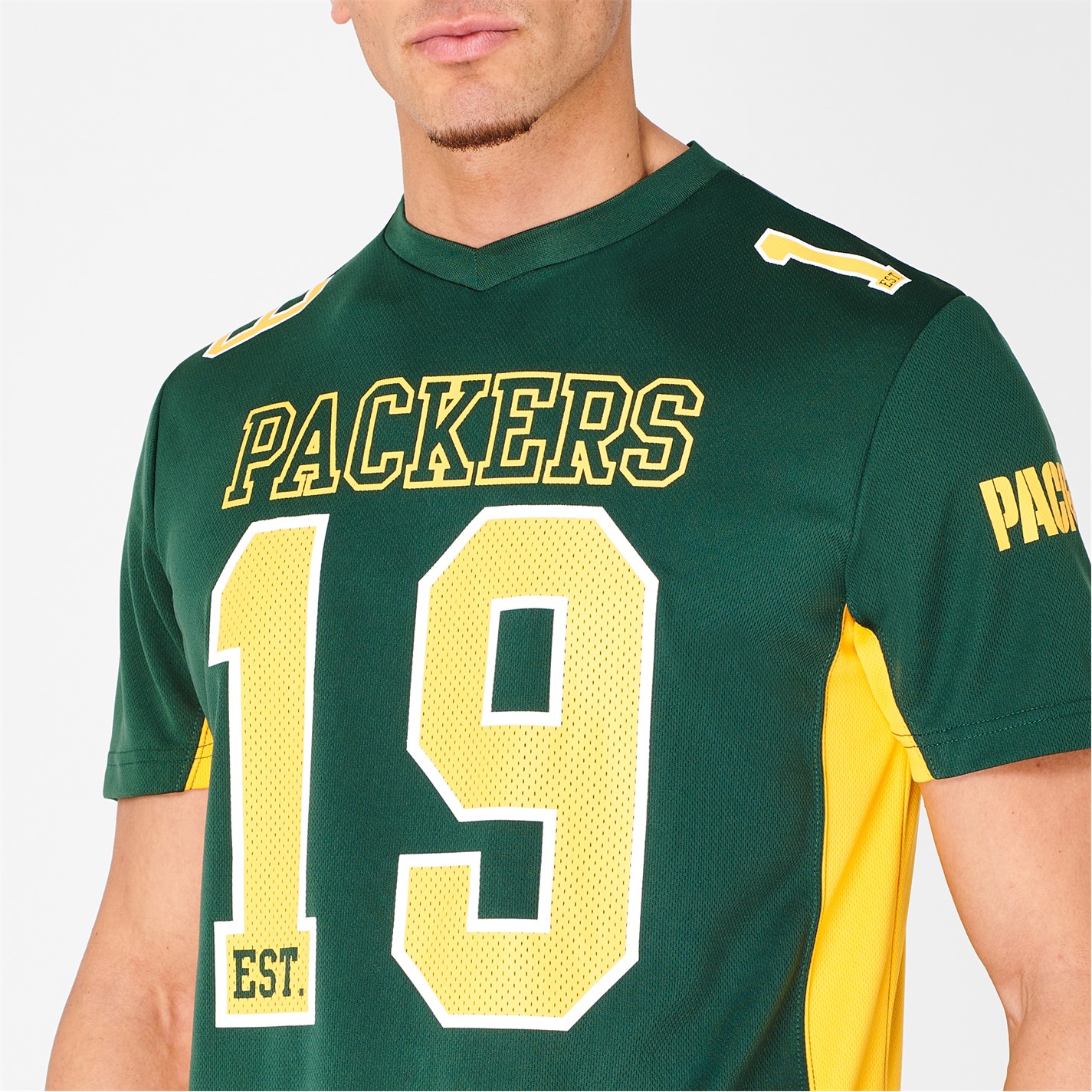 Majestic Green Bay Packers Moro Est. 21 Mesh Jersey NFL T-Shirt S