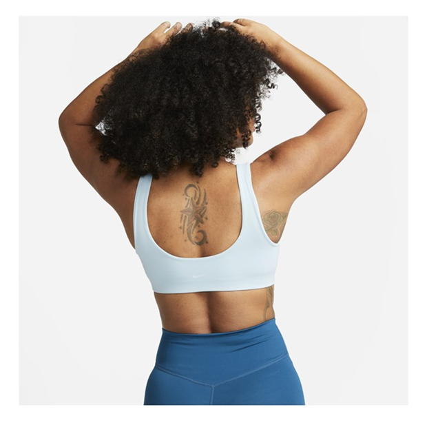 Bustiera sport Nike Alate All U Light-Support Lightly cu captuseala U-Neck pentru femei albastru