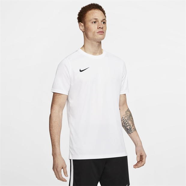 Nike Dri-FIT Park 7 maneca scurta Soccer Jersey (Stock) pentru Barbati alb negru