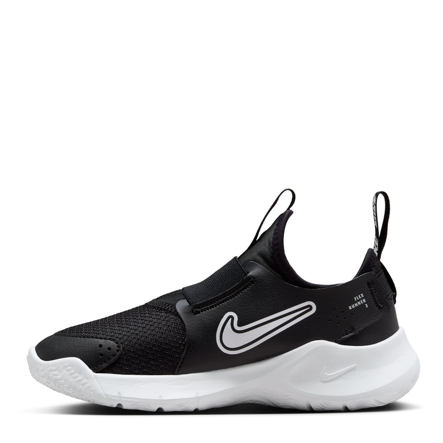 Nike Flex Runner 3 Little Shoes pentru Copii negru alb